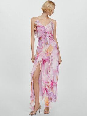 NWOT MANGO Floral ruffles dress